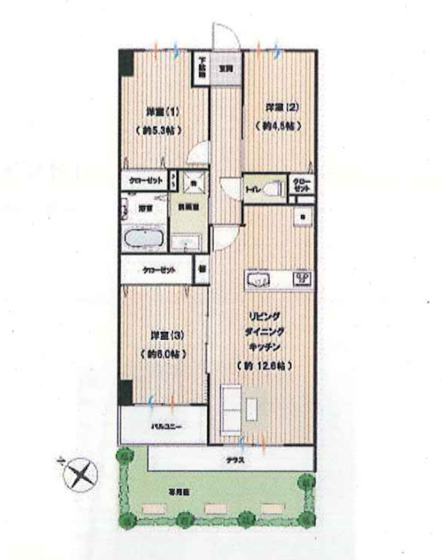 売マンション 古淵駅 3LDK フェイム相模大野104